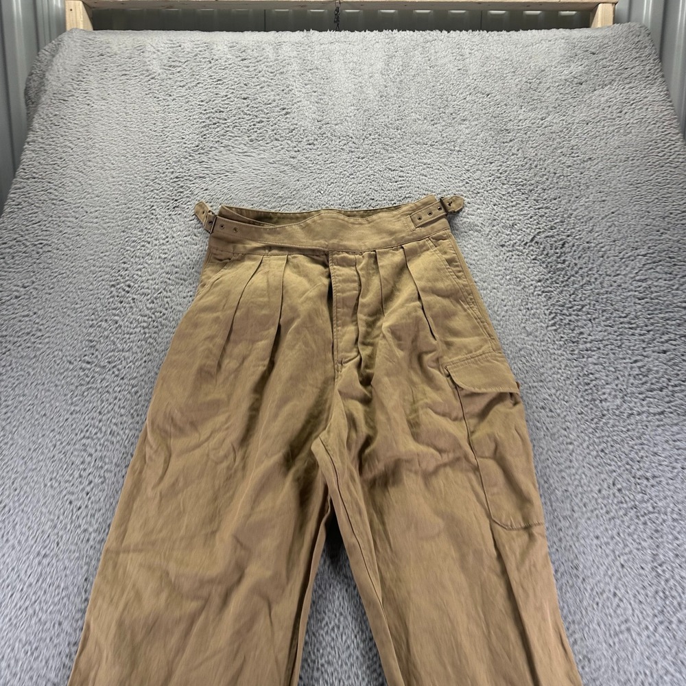 Banana Republic Women's Tan High-Rise Pleated Utility Track Pants - Picture 2 of 11